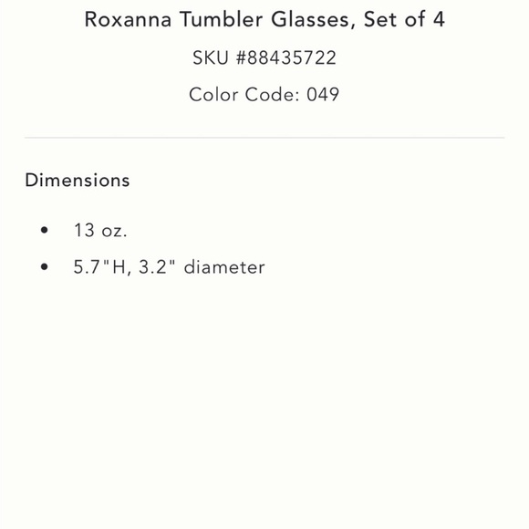 Anthropologie Roxanna Glass Tumblers - set of four - NWT - Picture 6 of 6
